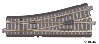 TILLIG 83817 - Einfache Bettungsgleis-Weiche BW links 15° mit Handantrieb (TT, H0m)